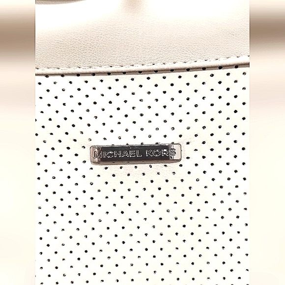 🔥NEW🔥~ Michael Kors - Perforated Faux Leather Moto Jacket -Size L-Color(Bone) - Picture 6 of 8